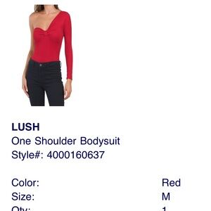 Lush Scarlet One Shoulder Bodysuit